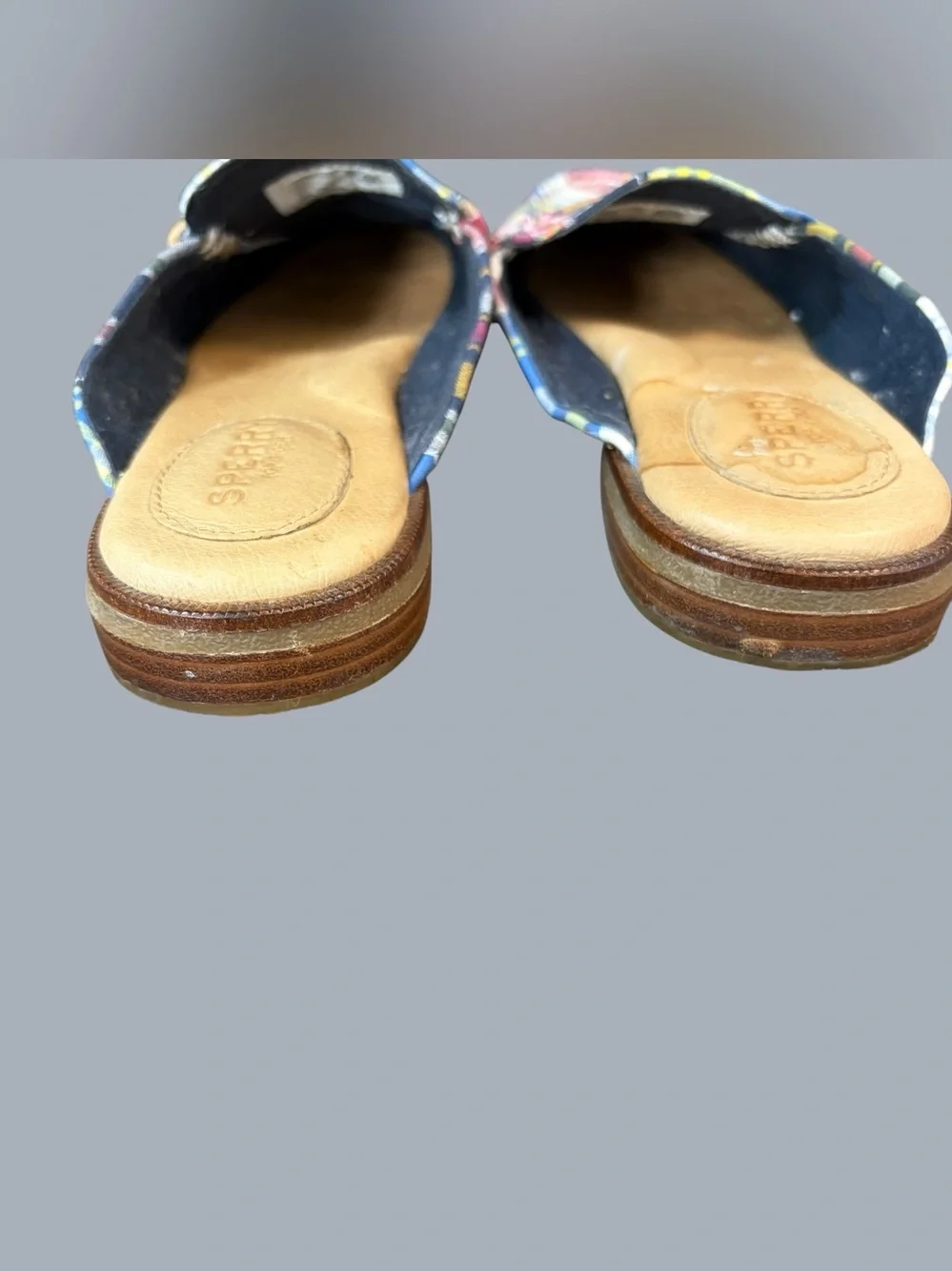 Sperry Multicolor Plaid Slip-On Mules with Blue, Yellow & Red Accents